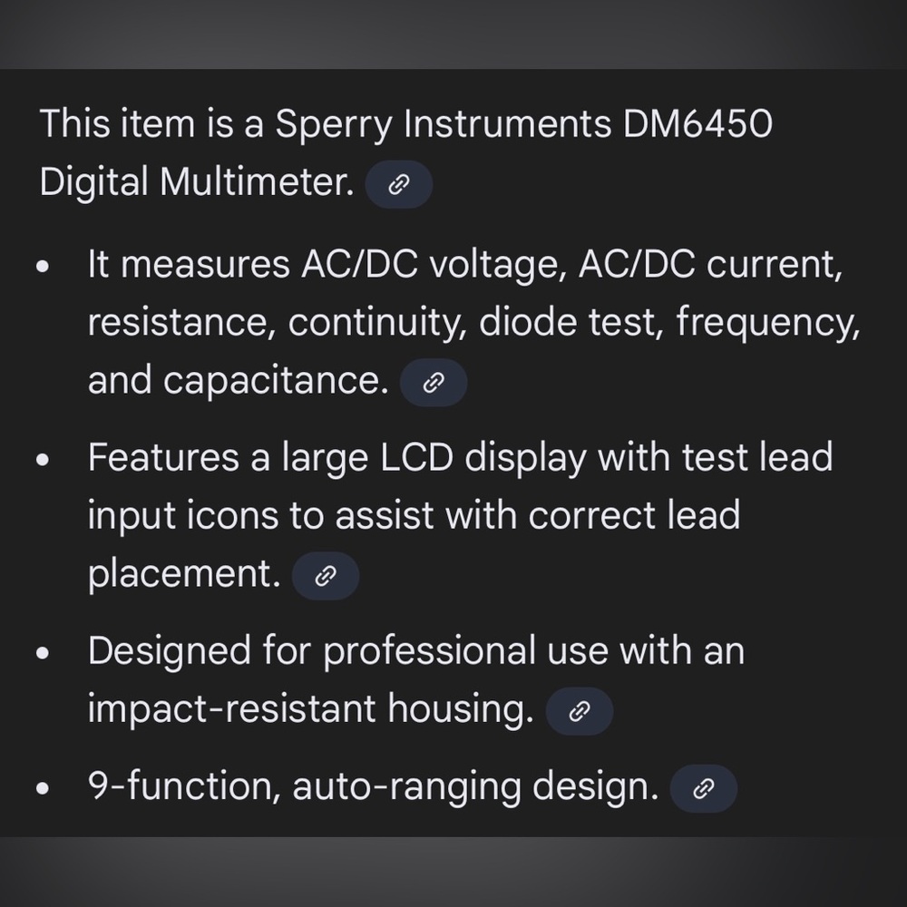 NIP Sperry Instruments Digital Multimeter #DM6450 - Picture 7 of 7